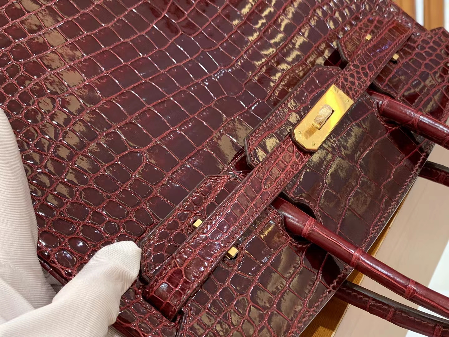 爱马仕 Hermes  Birkin 30CM 57 Bordeaux 波尔多酒红 一级进口湾鳄 进口蜜蜡线 全手工制作