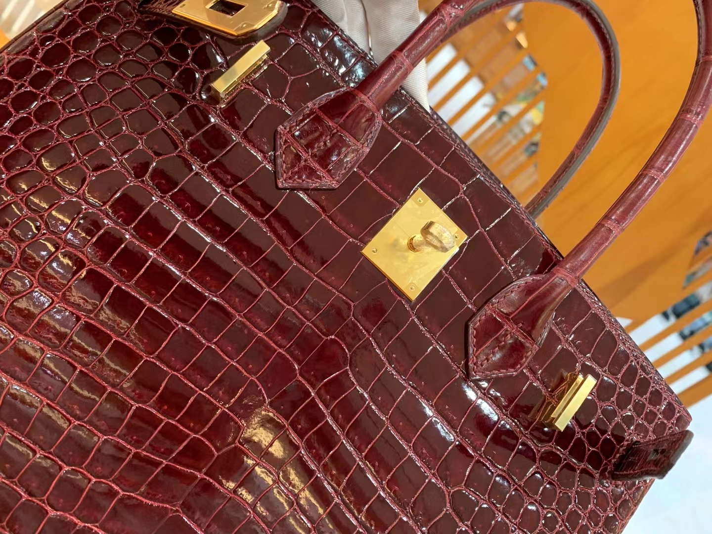 爱马仕 Hermes  Birkin 30CM 57 Bordeaux 波尔多酒红 一级进口湾鳄 进口蜜蜡线 全手工制作