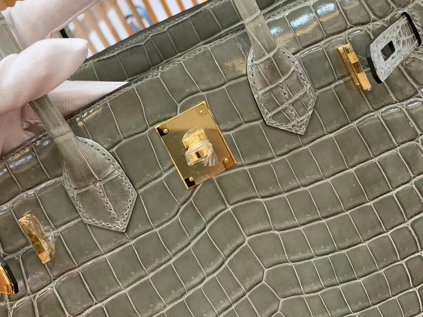 Hermes 爱马仕 Birkin 30cm 82 GRIS AGATE 玛瑙灰 一级进口尼罗鳄“••” 金扣 进口蜜蜡线 全手工制作