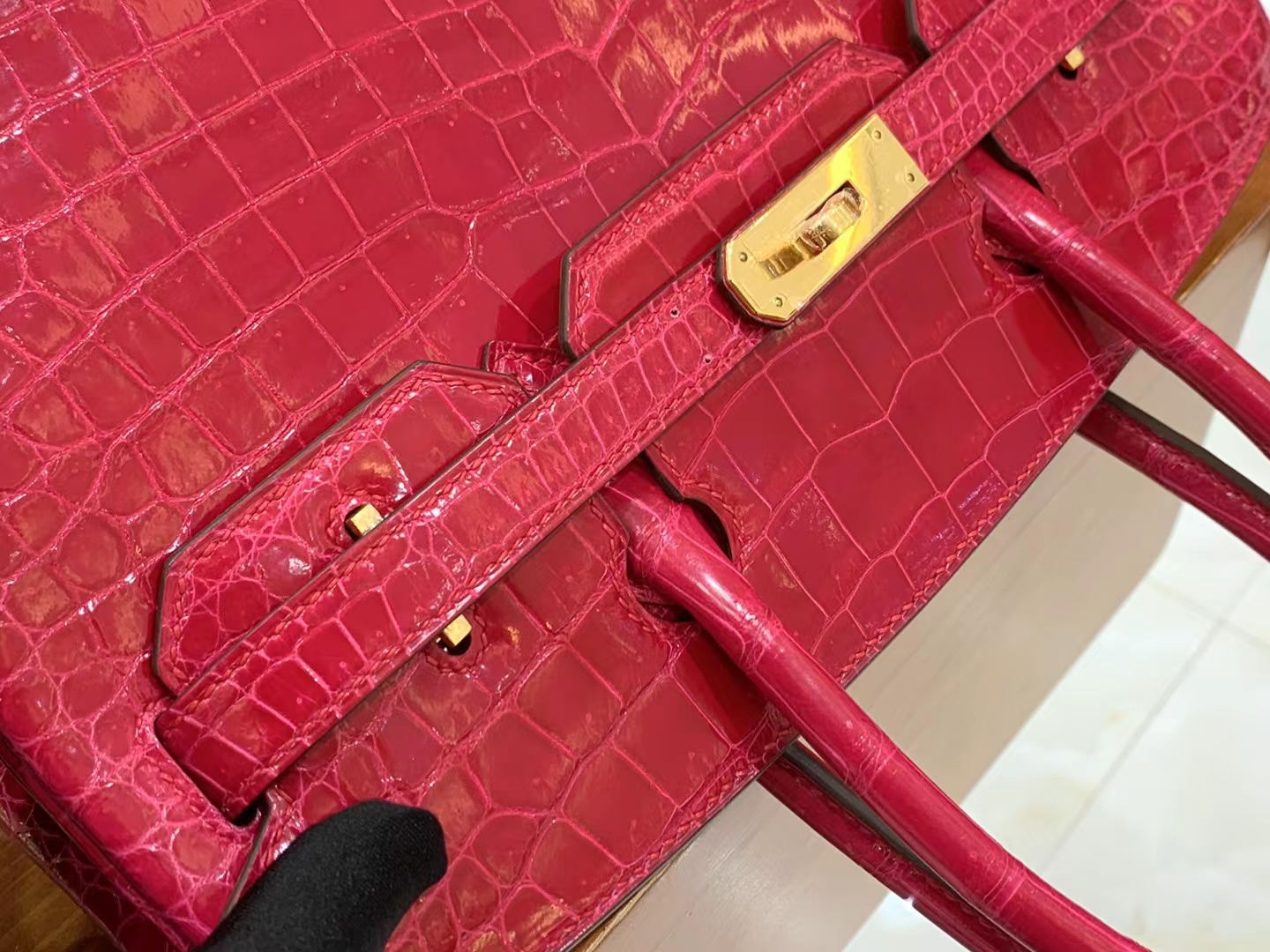 爱马仕 Hermes  Birkin 30CM I6 极致粉 Rose Extreme 一级进口湾鳄 进口蜜蜡线 全手工制作