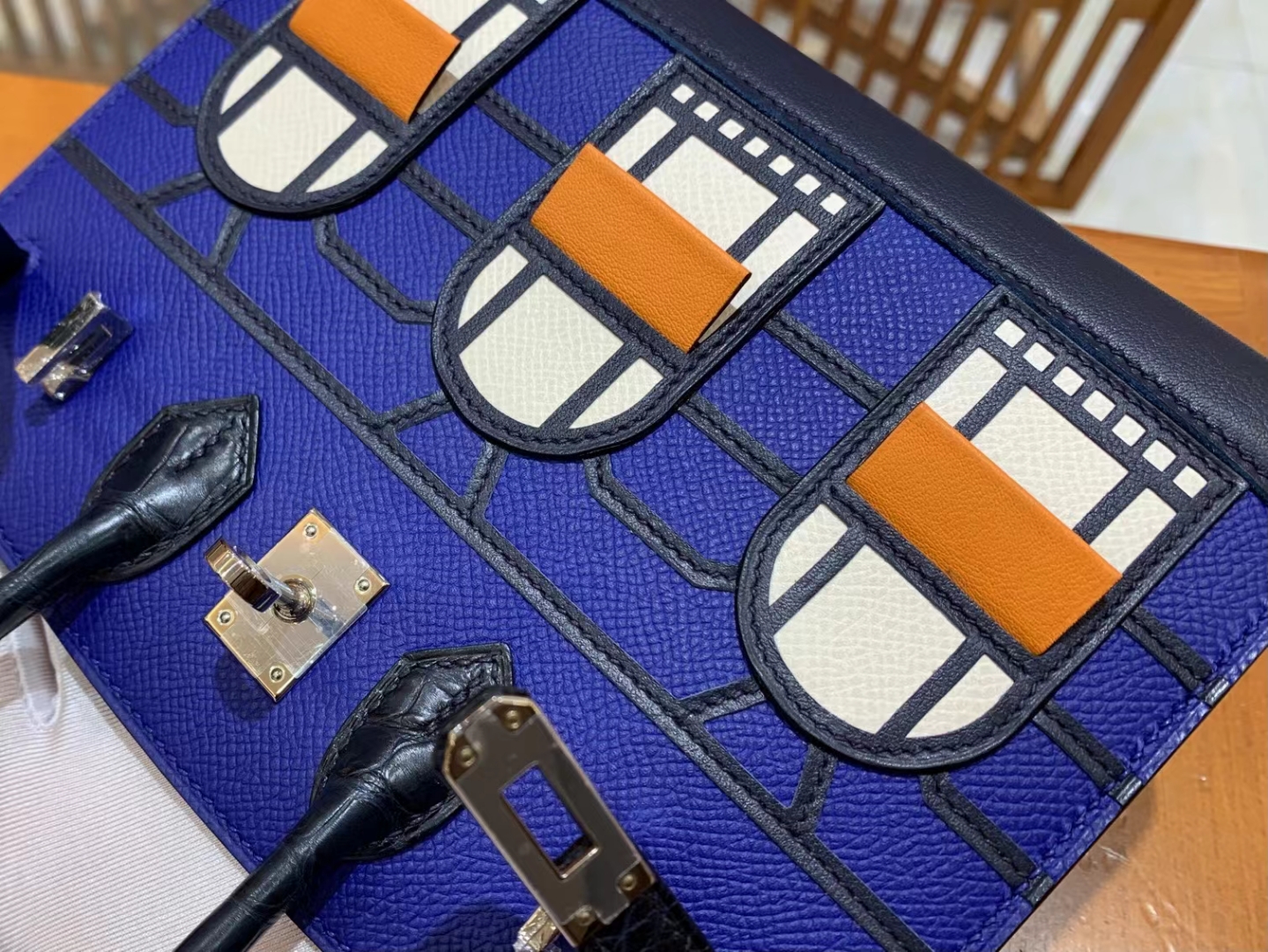 HERMES 爱马仕 限量版 小房子 20cm  7T Bleu Electrique 电光蓝