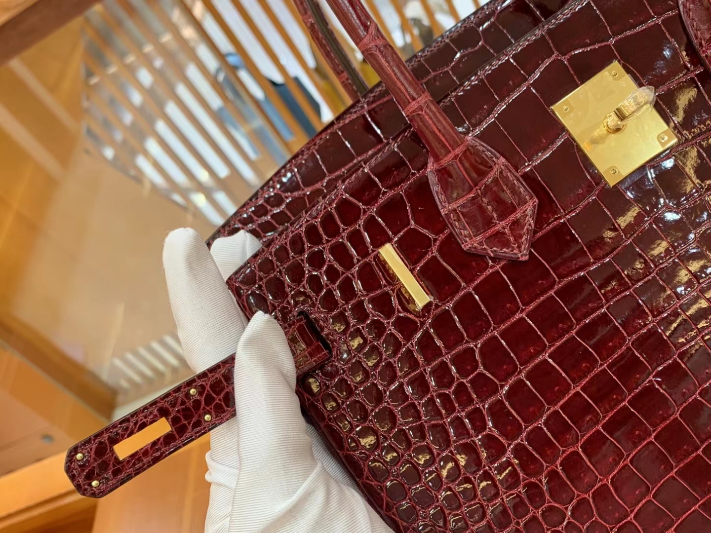 爱马仕 Hermes  Birkin 30CM 57 Bordeaux 波尔多酒红 一级进口湾鳄 进口蜜蜡线 全手工制作