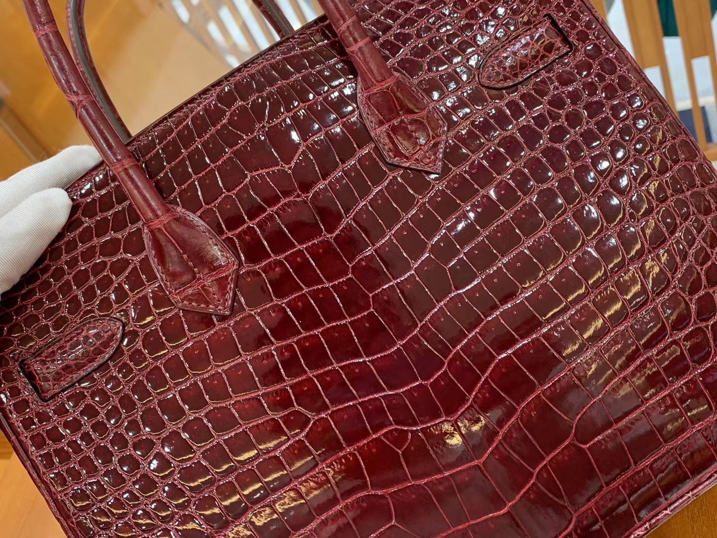 爱马仕 Hermes  Birkin 30CM 57 Bordeaux 波尔多酒红 一级进口湾鳄 进口蜜蜡线 全手工制作