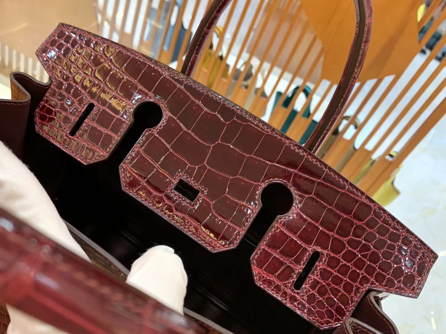 爱马仕 Hermes  Birkin 30CM 57 Bordeaux 波尔多酒红 一级进口湾鳄 进口蜜蜡线 全手工制作