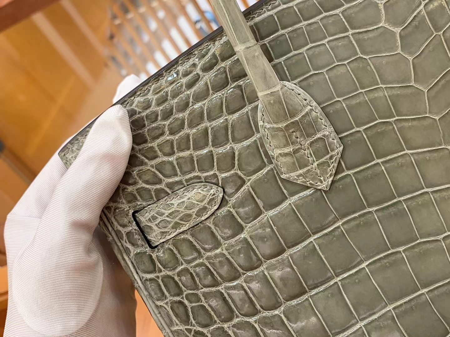 Hermes 爱马仕 Birkin 30cm 82 GRIS AGATE 玛瑙灰 一级进口尼罗鳄“••” 金扣 进口蜜蜡线 全手工制作