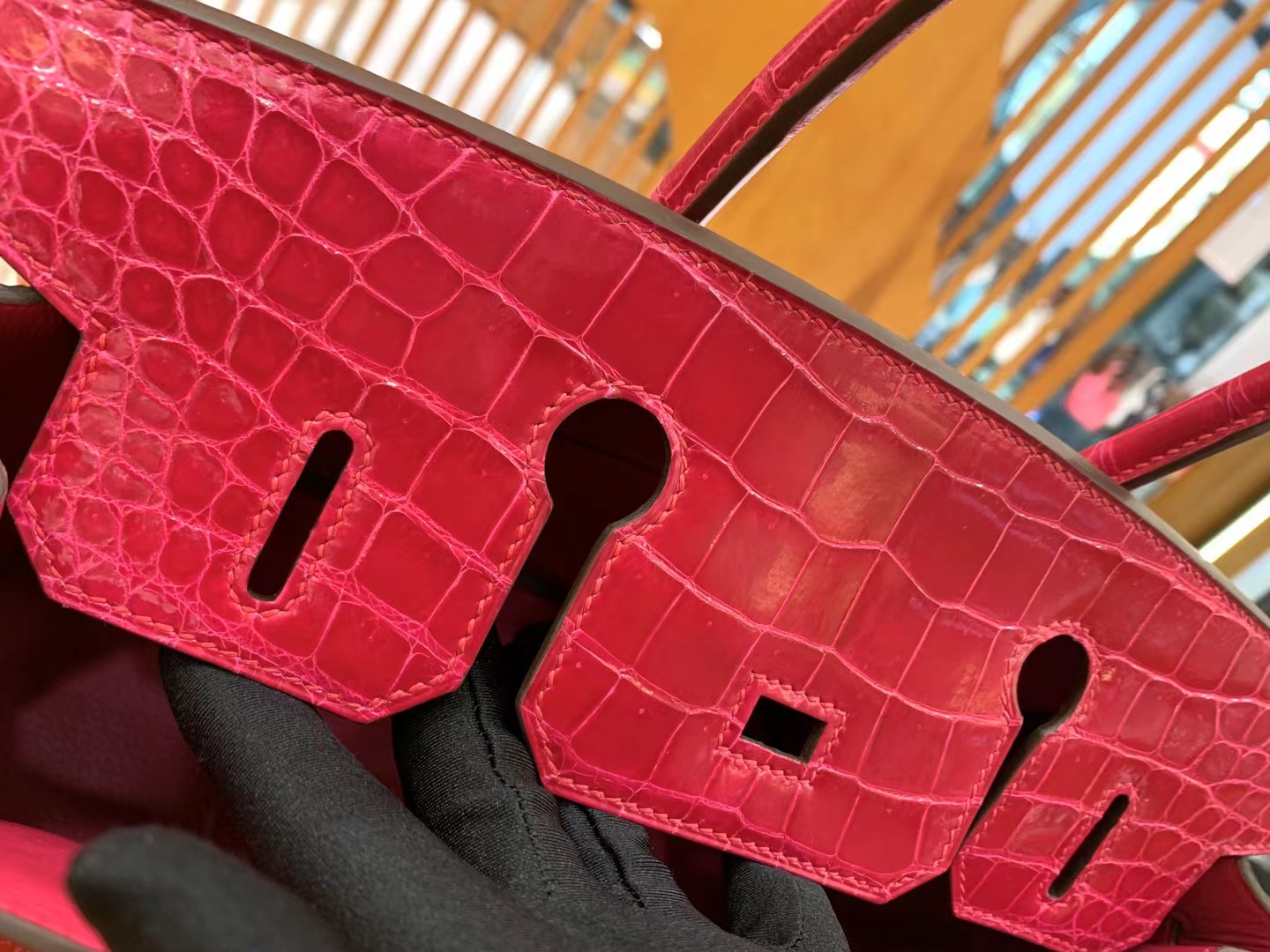 爱马仕 Hermes  Birkin 30CM I6 极致粉 Rose Extreme 一级进口湾鳄 进口蜜蜡线 全手工制作