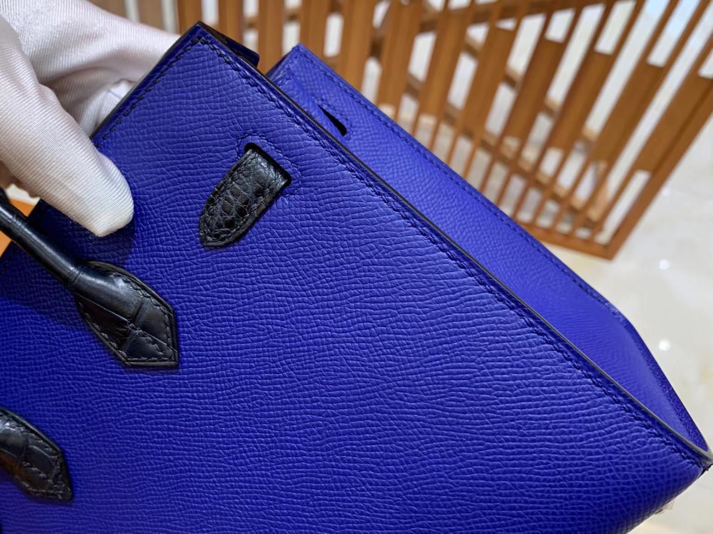 HERMES 爱马仕 限量版 小房子 20cm  7T Bleu Electrique 电光蓝