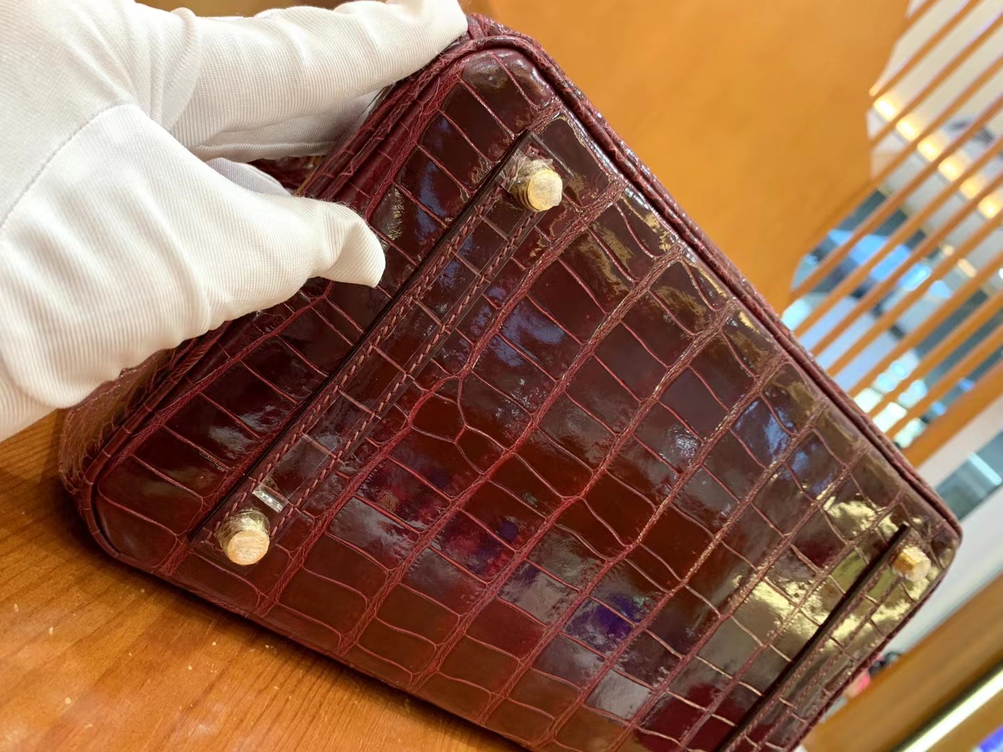 爱马仕 Hermes  Birkin 30CM 57 Bordeaux 波尔多酒红 一级进口湾鳄 进口蜜蜡线 全手工制作