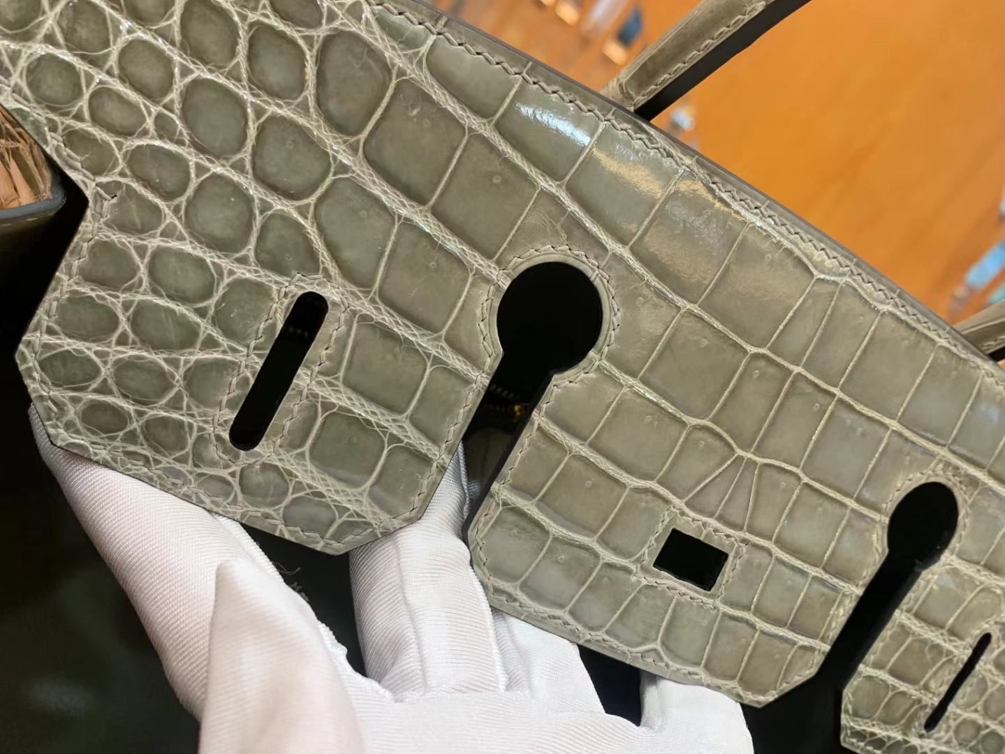 Hermes 爱马仕 Birkin 30cm 82 GRIS AGATE 玛瑙灰 一级进口尼罗鳄“••” 金扣 进口蜜蜡线 全手工制作