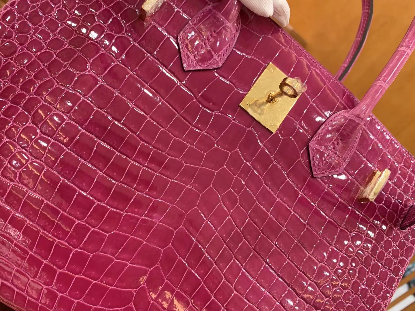 爱马仕 Hermes  Birkin 30CM 5J Fuchsia 桃粉 一级进口湾鳄 进口蜜蜡线 全手工制作