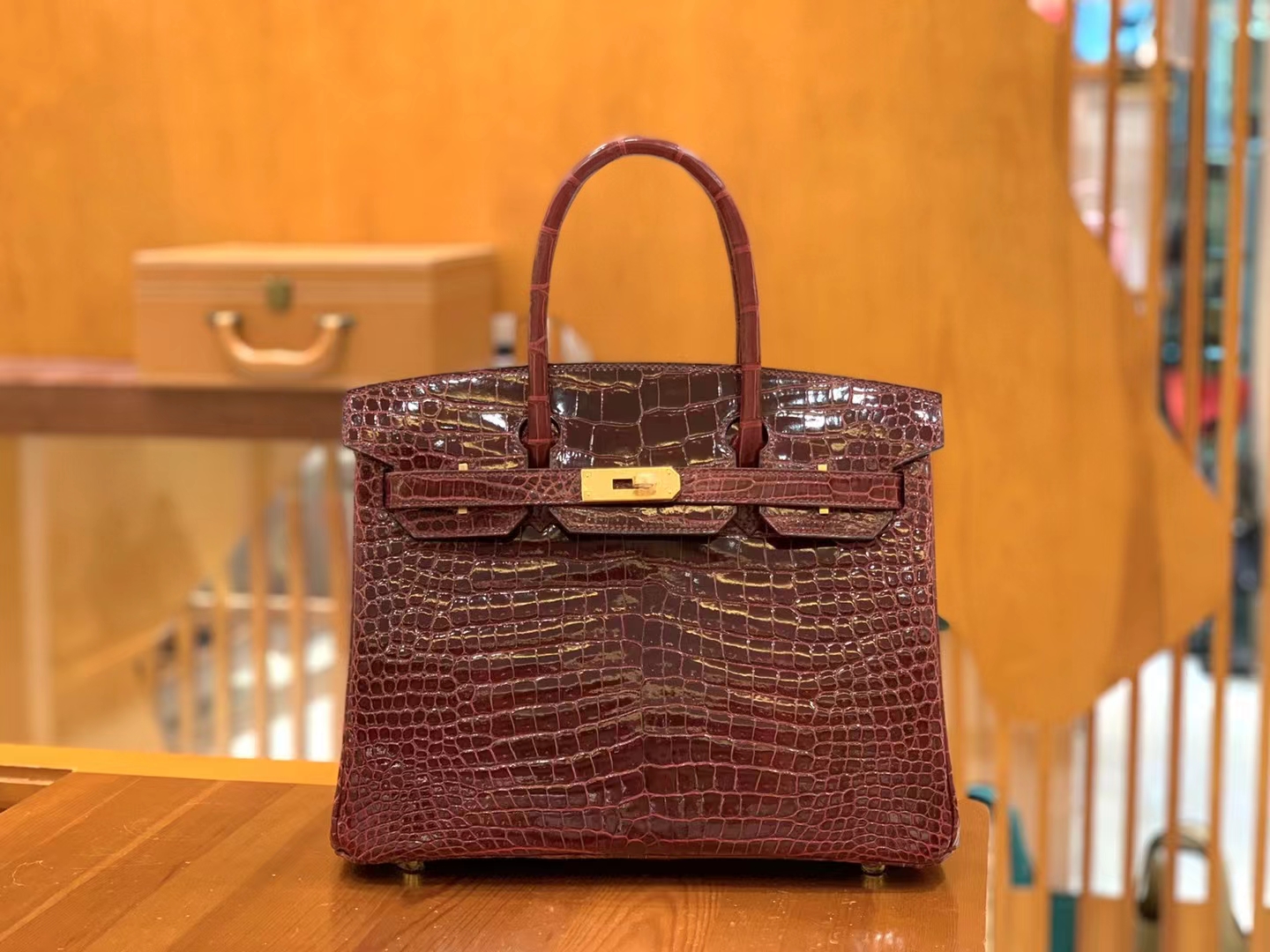 爱马仕 Hermes  Birkin 30CM 57 Bordeaux 波尔多酒红 一级进口湾鳄 进口蜜蜡线 全手工制作
