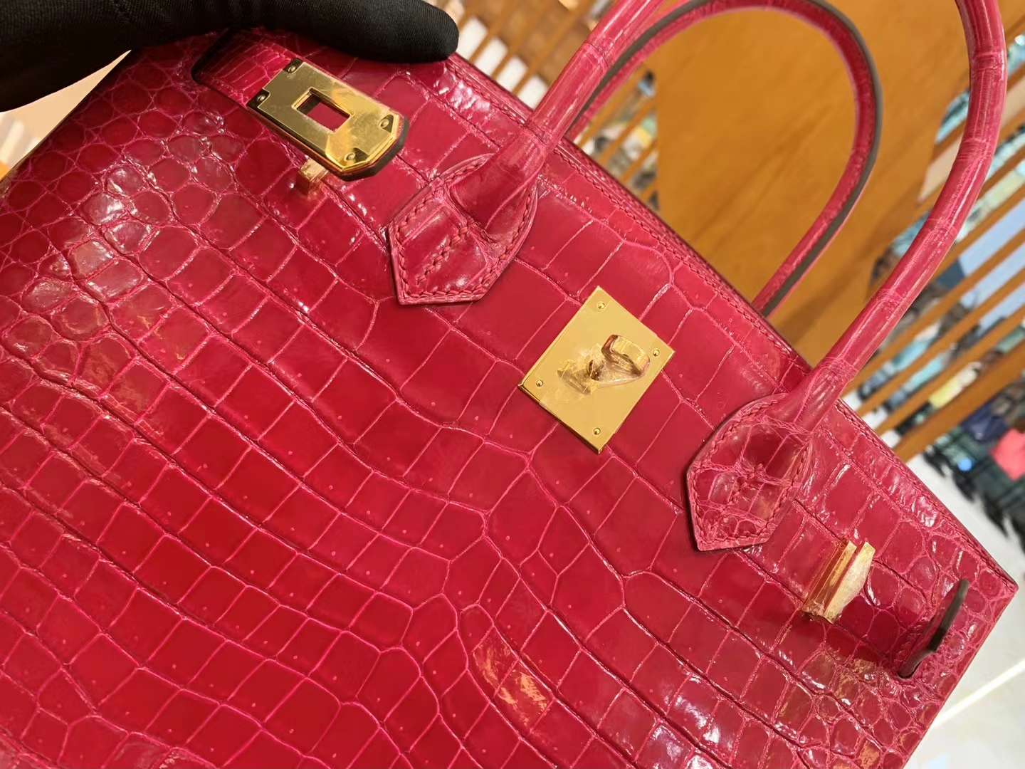 爱马仕 Hermes  Birkin 30CM I6 极致粉 Rose Extreme 一级进口湾鳄 进口蜜蜡线 全手工制作