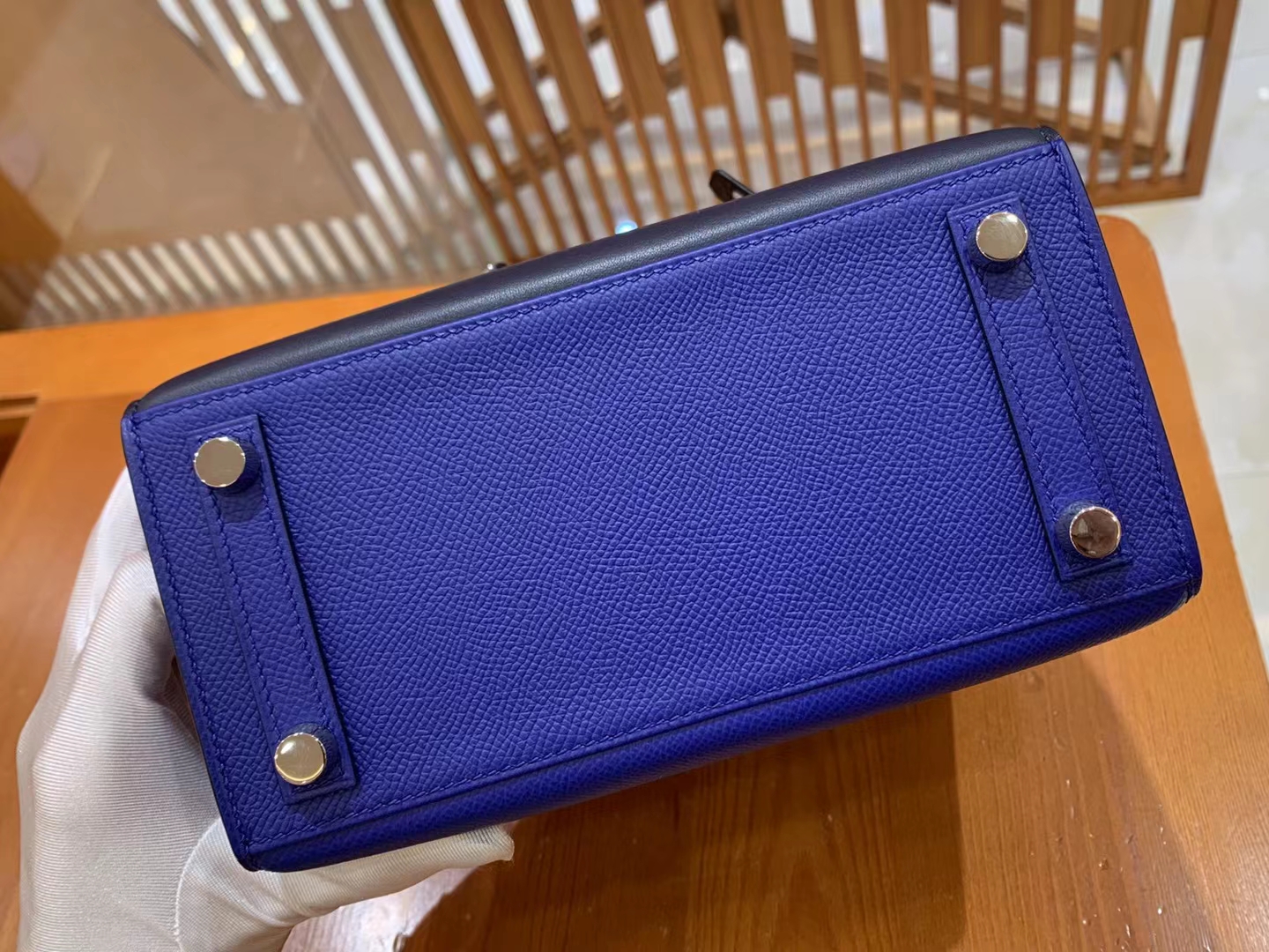 HERMES 爱马仕 限量版 小房子 20cm  7T Bleu Electrique 电光蓝