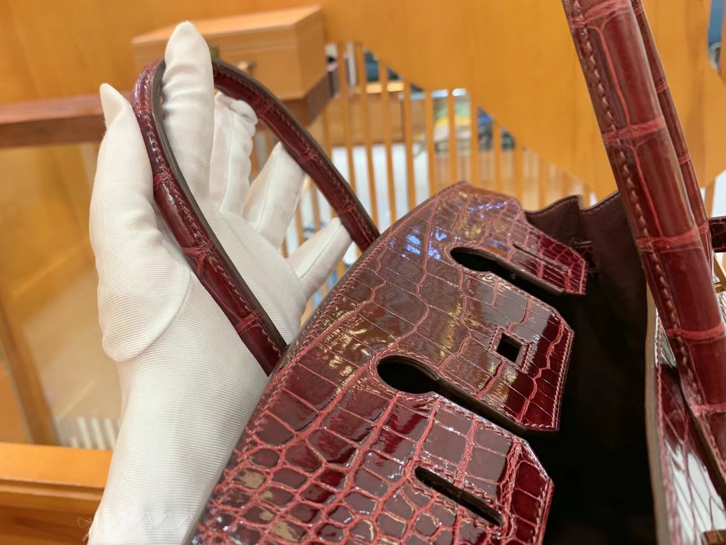 爱马仕 Hermes  Birkin 30CM 57 Bordeaux 波尔多酒红 一级进口湾鳄 进口蜜蜡线 全手工制作