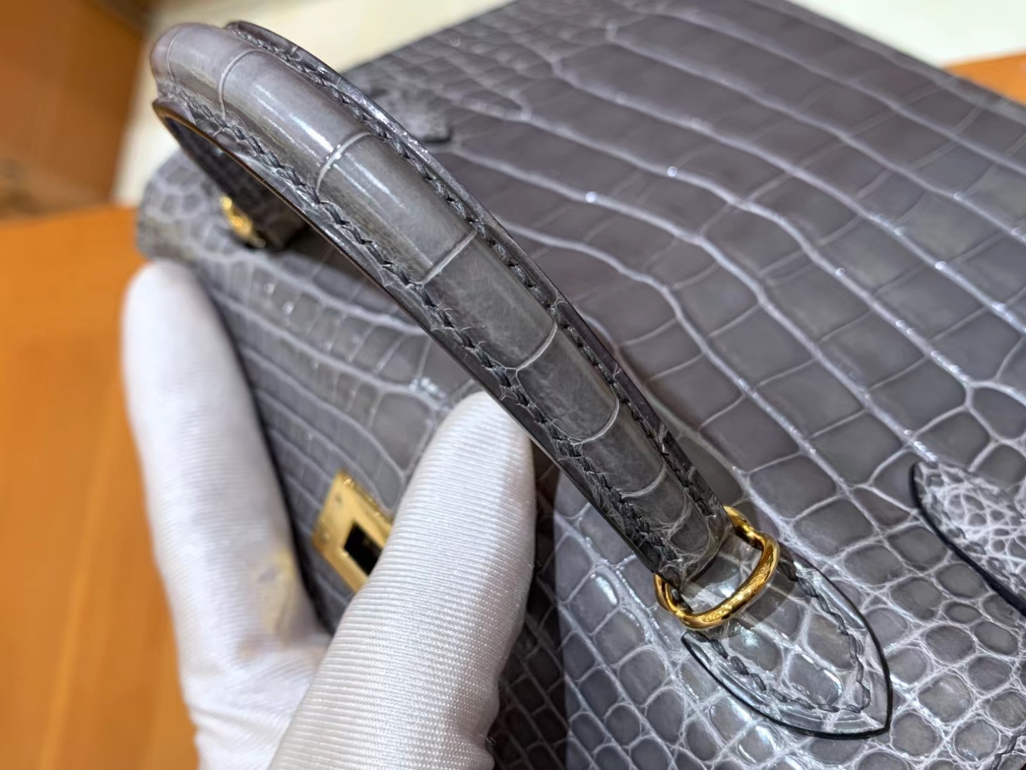 HERMES 爱马仕 Mini kelly 二代 8M Gris Paris 巴黎灰 一级进口美洲鳄 金扣 进口蜜蜡线 全手工制作