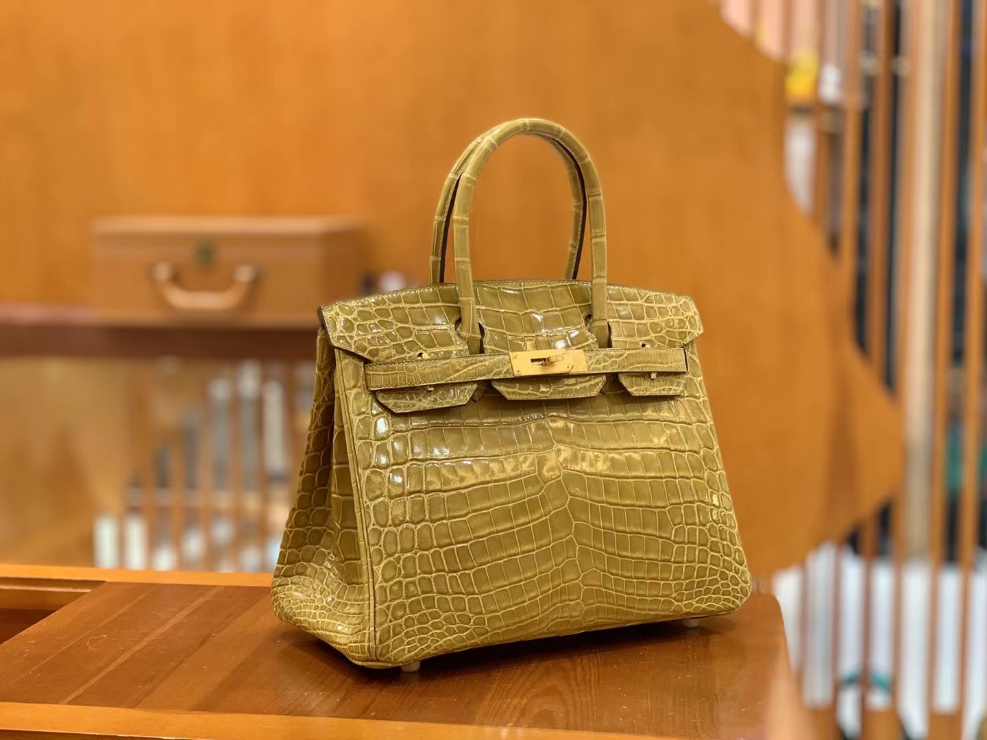 Hermes 爱马仕 Birkin 30cm 2C Curry咖喱黄 芥黄 一级进口尼罗鳄“••” 金扣 进口蜜蜡线 全手工制作