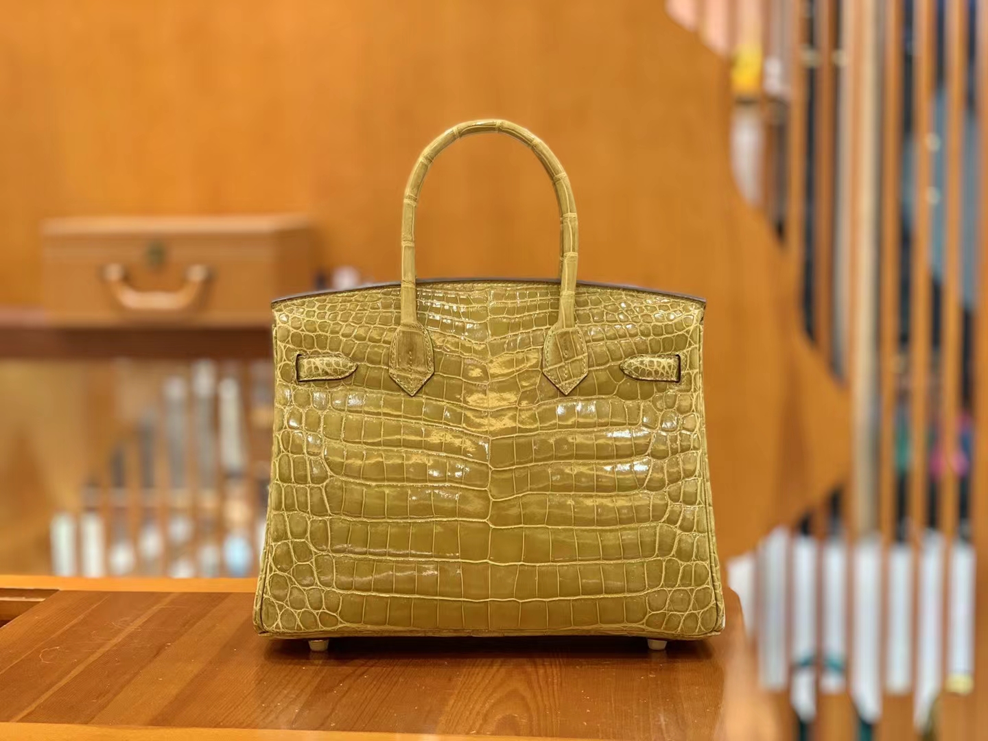 Hermes 爱马仕 Birkin 30cm 2C Curry咖喱黄 芥黄 一级进口尼罗鳄“••” 金扣 进口蜜蜡线 全手工制作