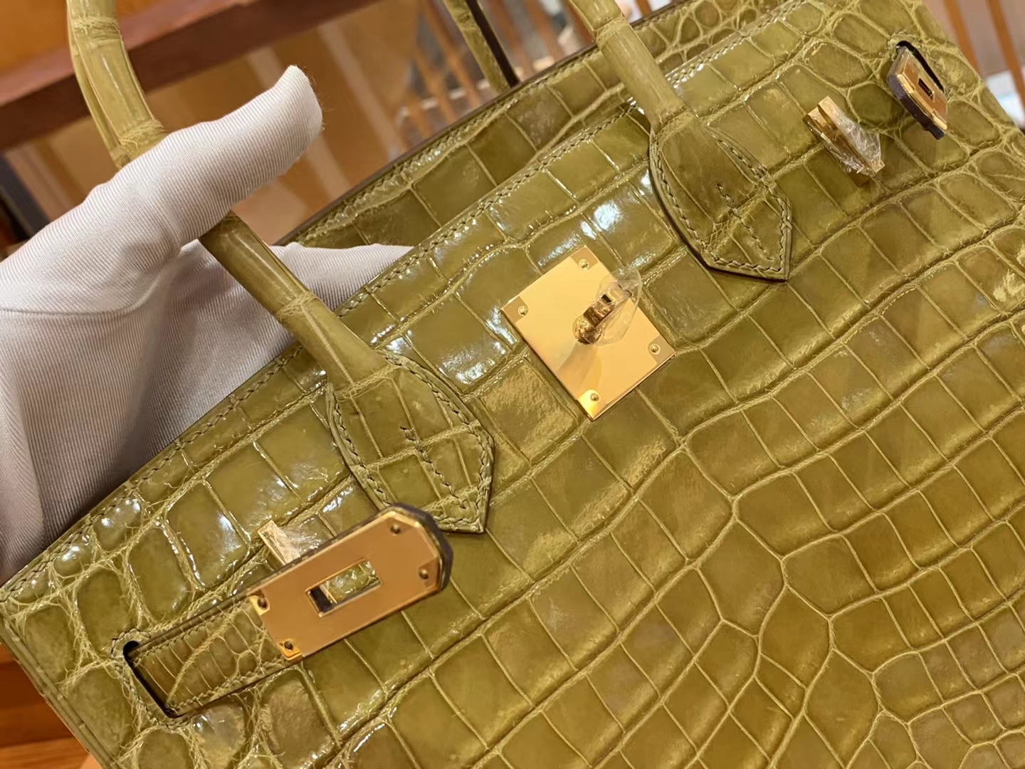 Hermes 爱马仕 Birkin 30cm 2C Curry咖喱黄 芥黄 一级进口尼罗鳄“••” 金扣 进口蜜蜡线 全手工制作