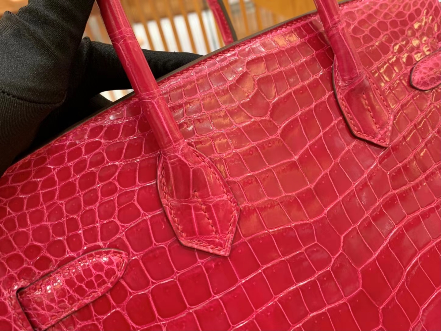 爱马仕 Hermes  Birkin 30CM I6 极致粉 Rose Extreme 一级进口湾鳄 进口蜜蜡线 全手工制作