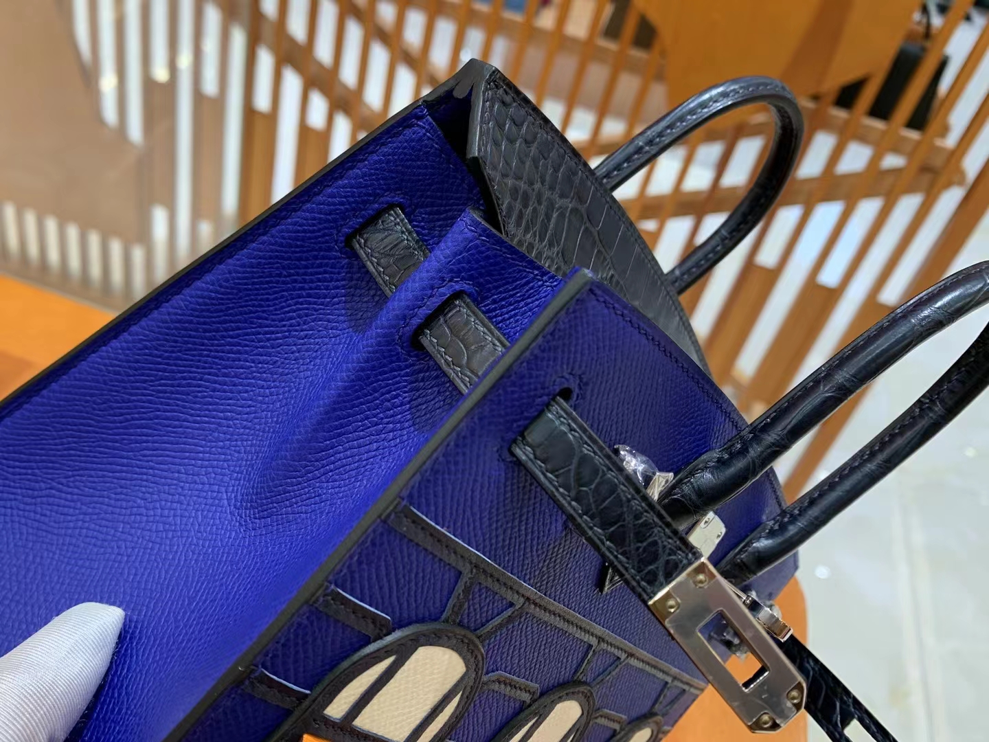 HERMES 爱马仕 限量版 小房子 20cm  7T Bleu Electrique 电光蓝