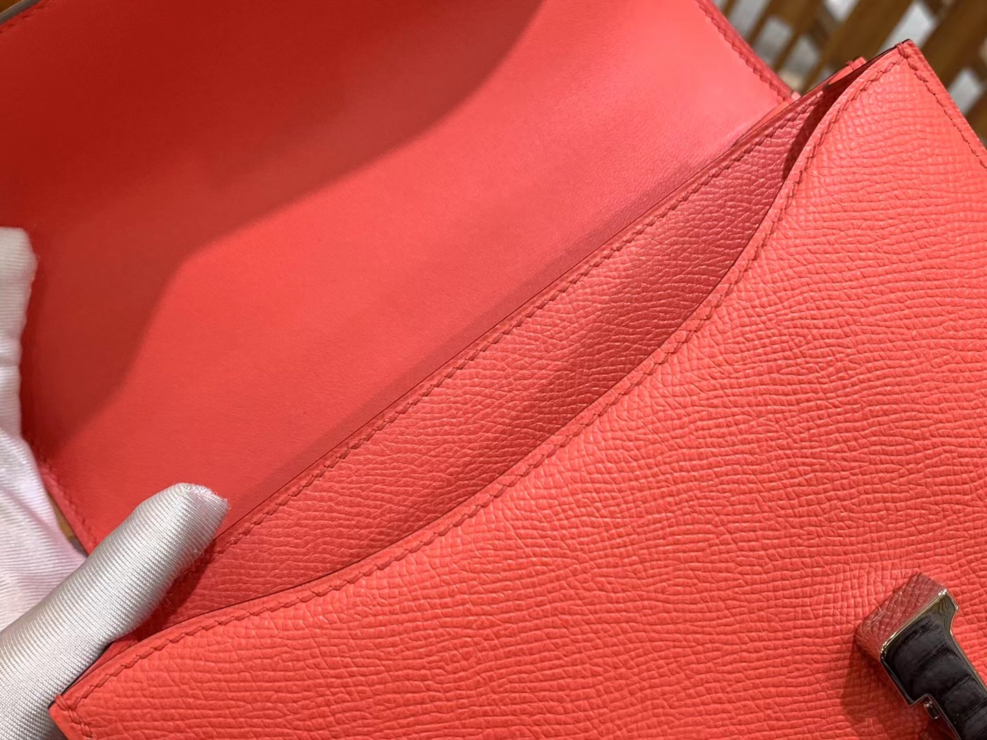 HERMES 爱马仕  Constance 康康 Epsom Q5 Rouge Casaque 德克萨斯粉 金扣 19cm