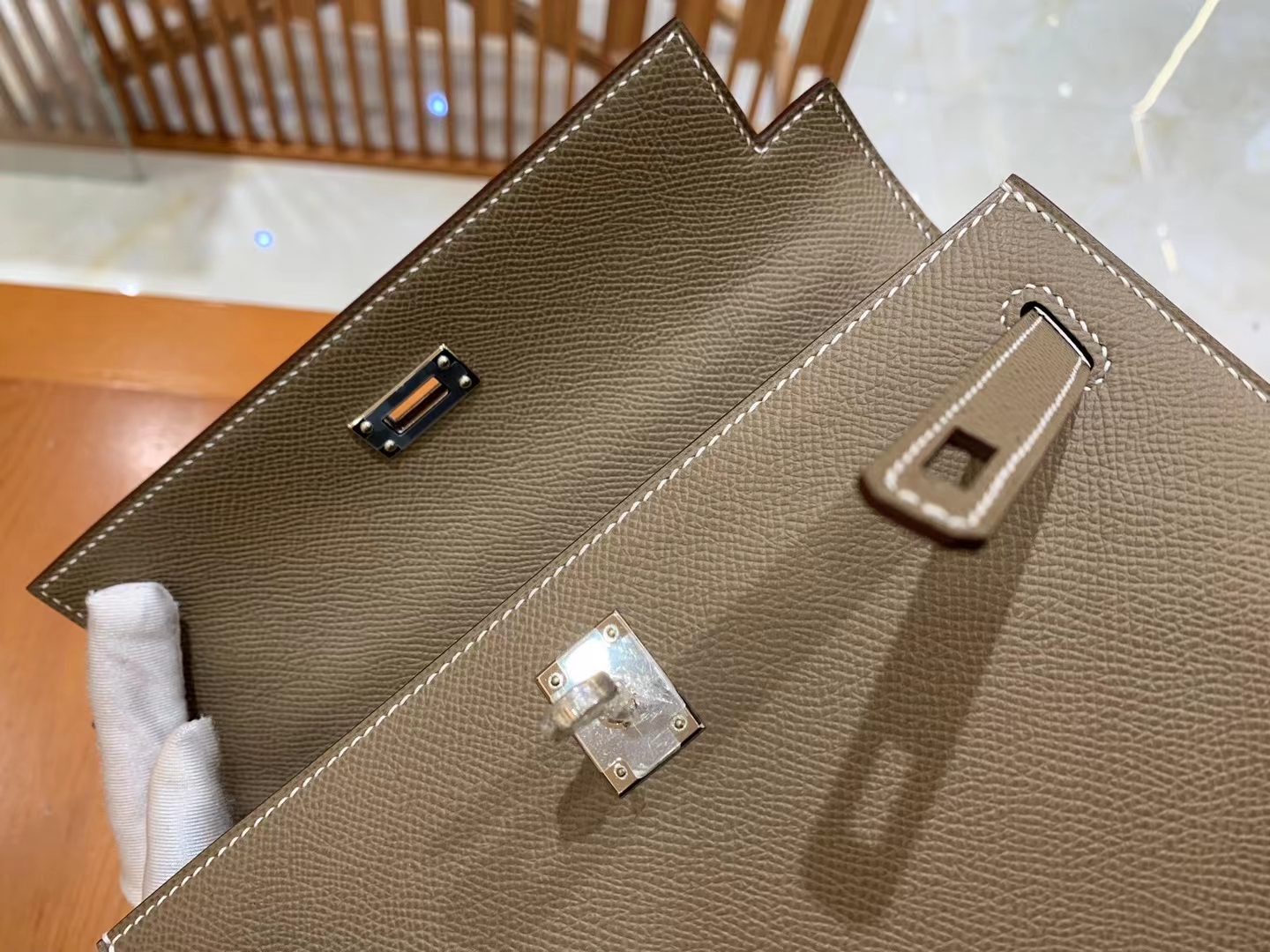 HERMES 爱马仕 kelly 25 Epsom 8C Gri Elephant 大象灰