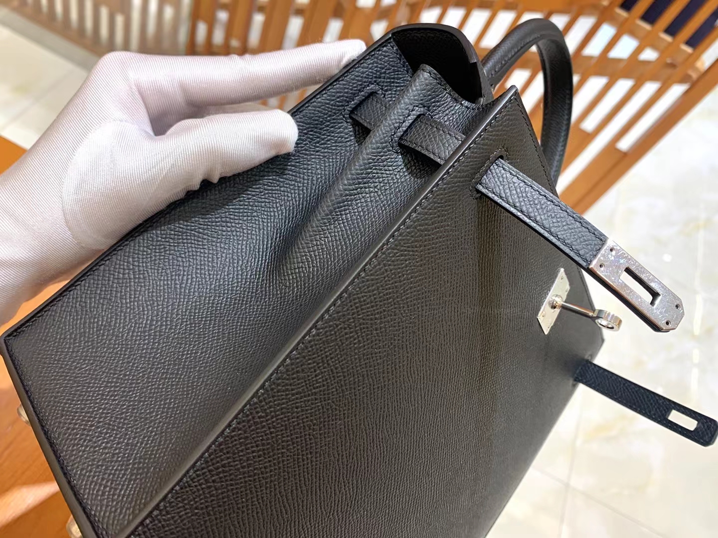 HERMES 爱马仕 kelly 25 Epsom CC89 Nior 经典黑