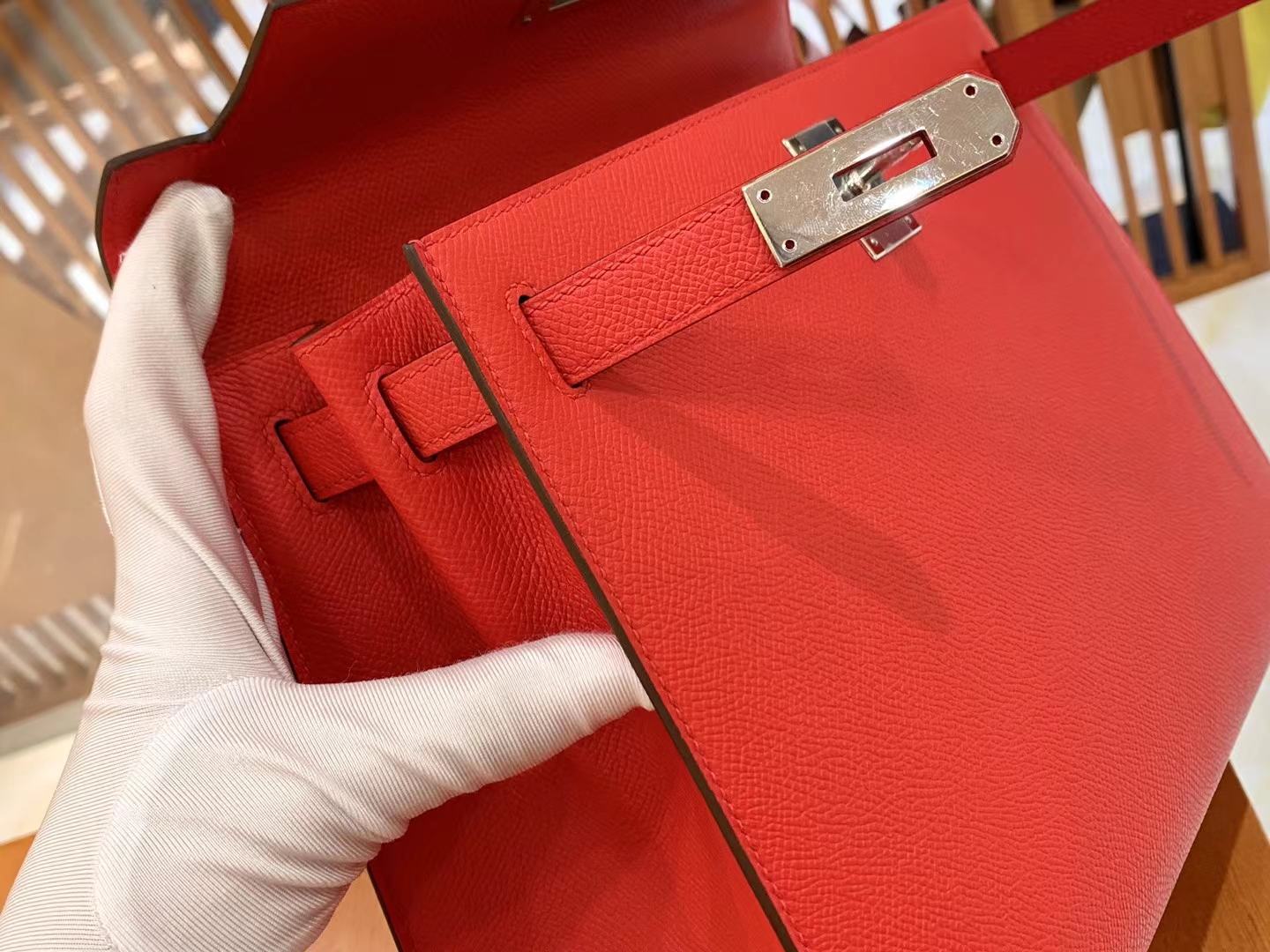 HERMES 爱马仕 kelly 28 Epsom S3 Rouge de Coeur 心红色