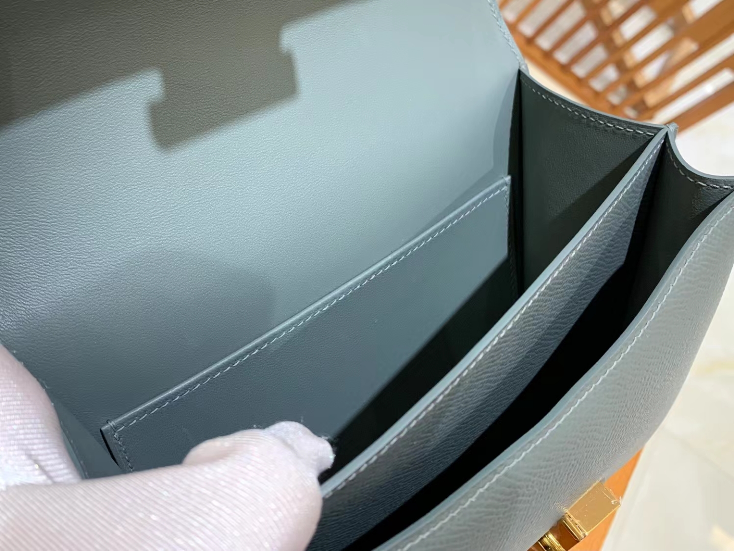 HERMES 爱马仕 Constance 康康 Epsom 63 Vert Amande杏绿色 19cm