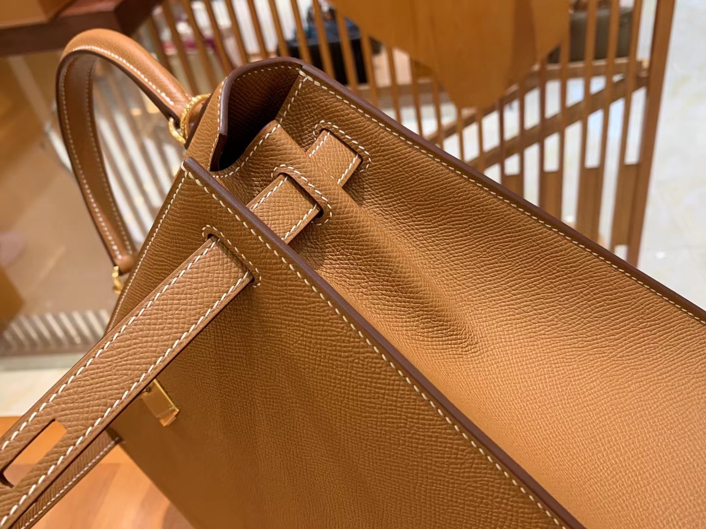 HERMES 爱马仕 kelly 28 Epsom CK37金棕色