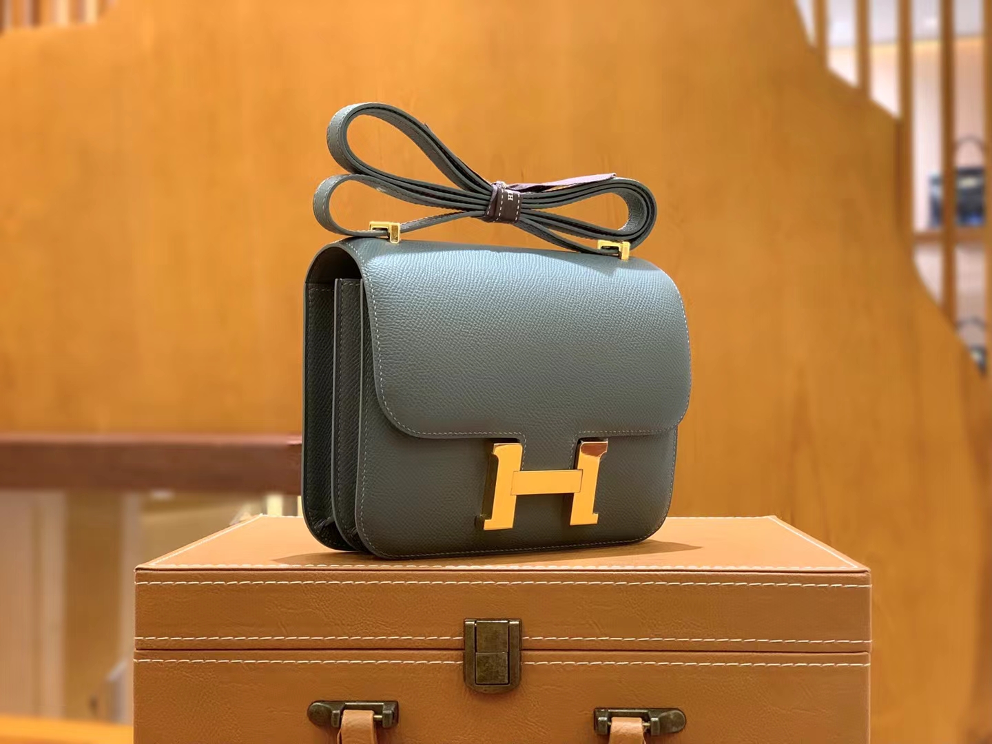 HERMES 爱马仕 Constance 康康 Epsom 63 Vert Amande杏绿色 19cm