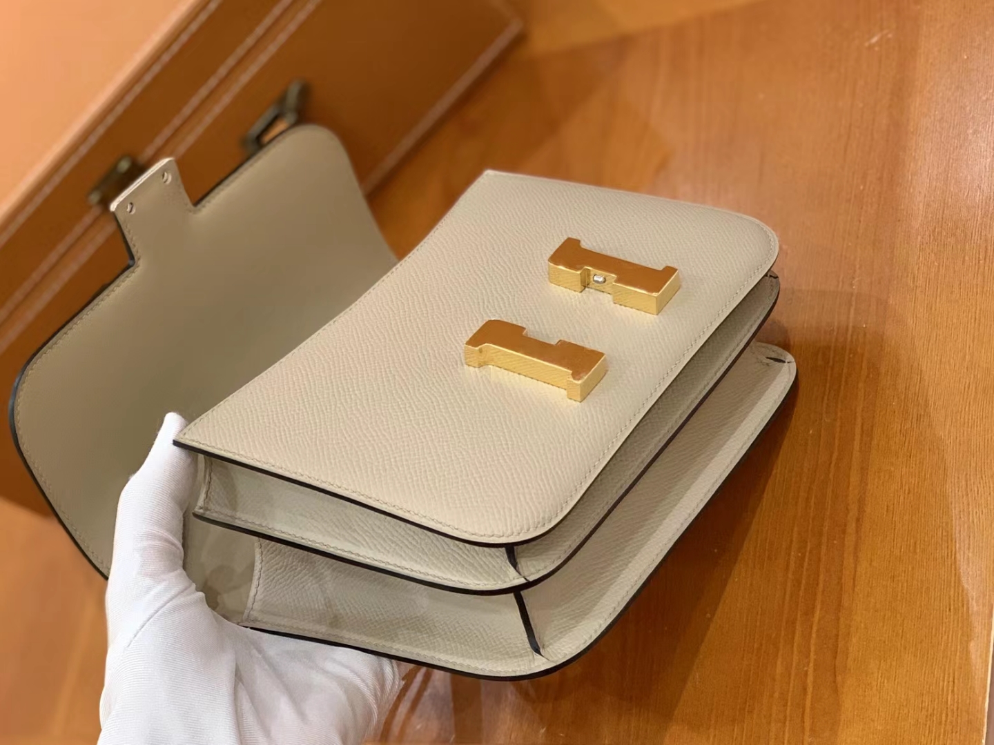 HERMES 爱马仕 Constance 康康 Epsom S2 trench风衣灰 金扣 19cm