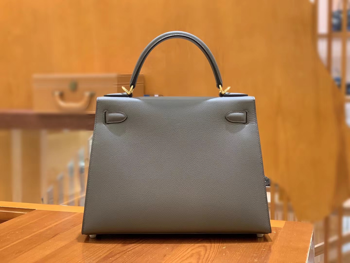 HERMES 爱马仕 kelly 28 Epsom 8F Etain 锡器灰