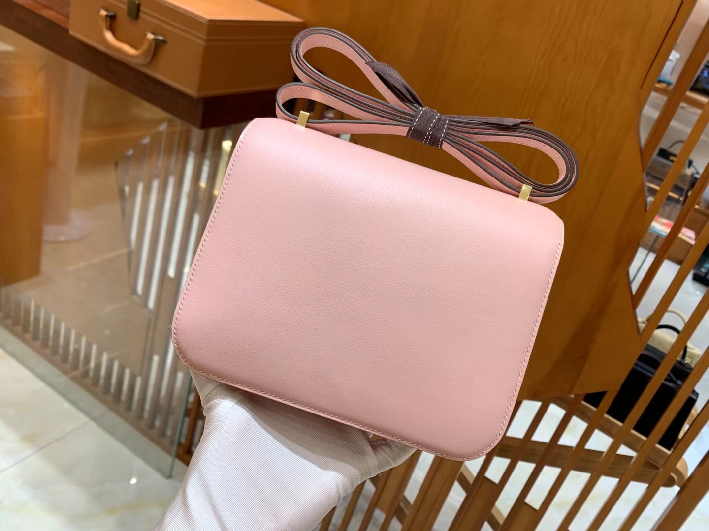 HERMES 爱马仕 Constance 康康 swift 3Q Rose Saiura樱花粉 金扣 19cm