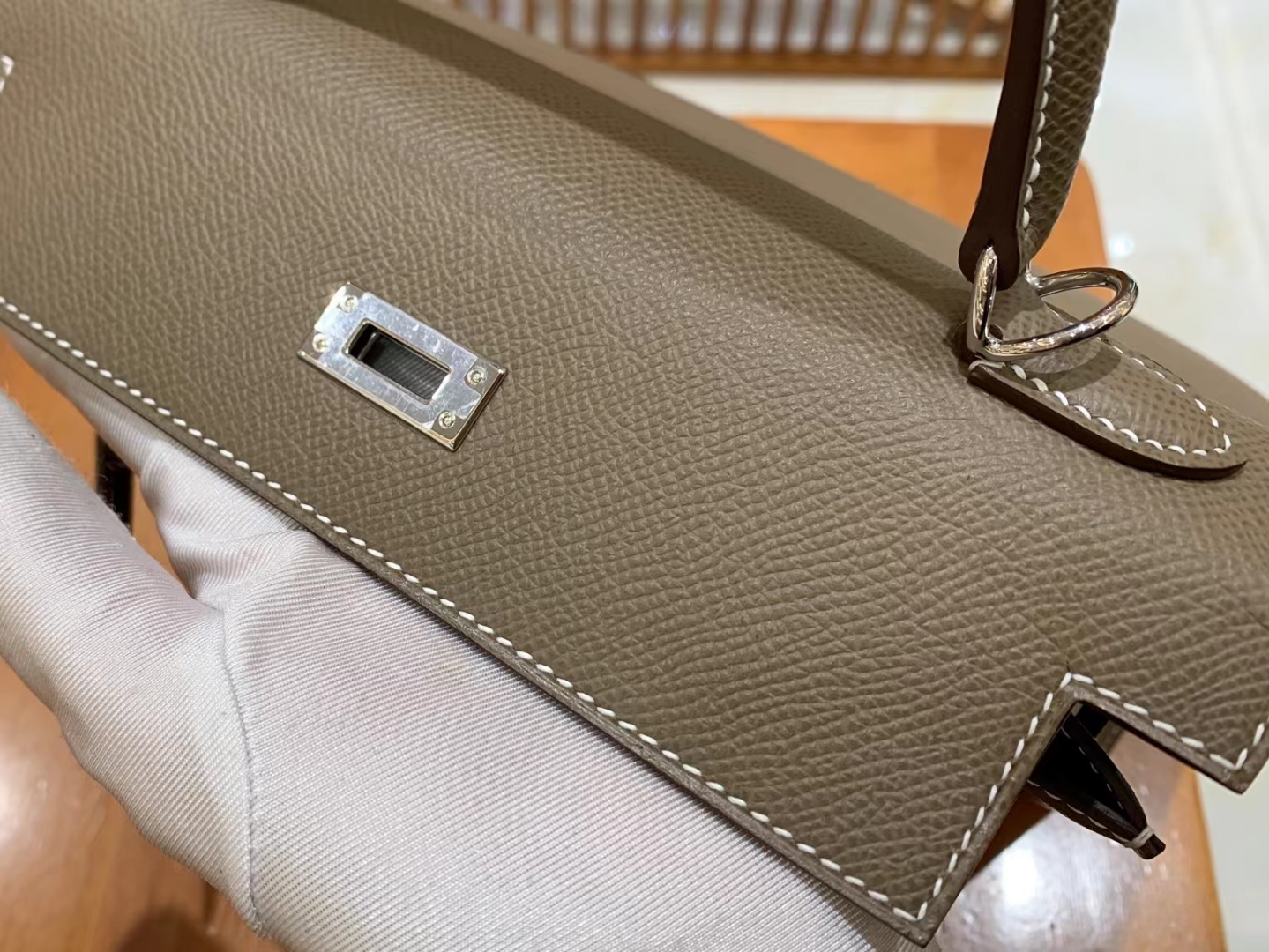 HERMES 爱马仕 kelly 25 Epsom 8C Gri Elephant 大象灰