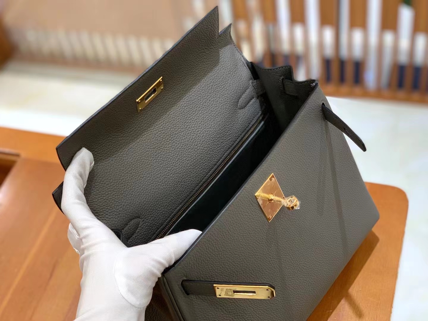 HERMES 爱马仕 kelly 25 Togo M8 Gris Asphalte 沥青灰
