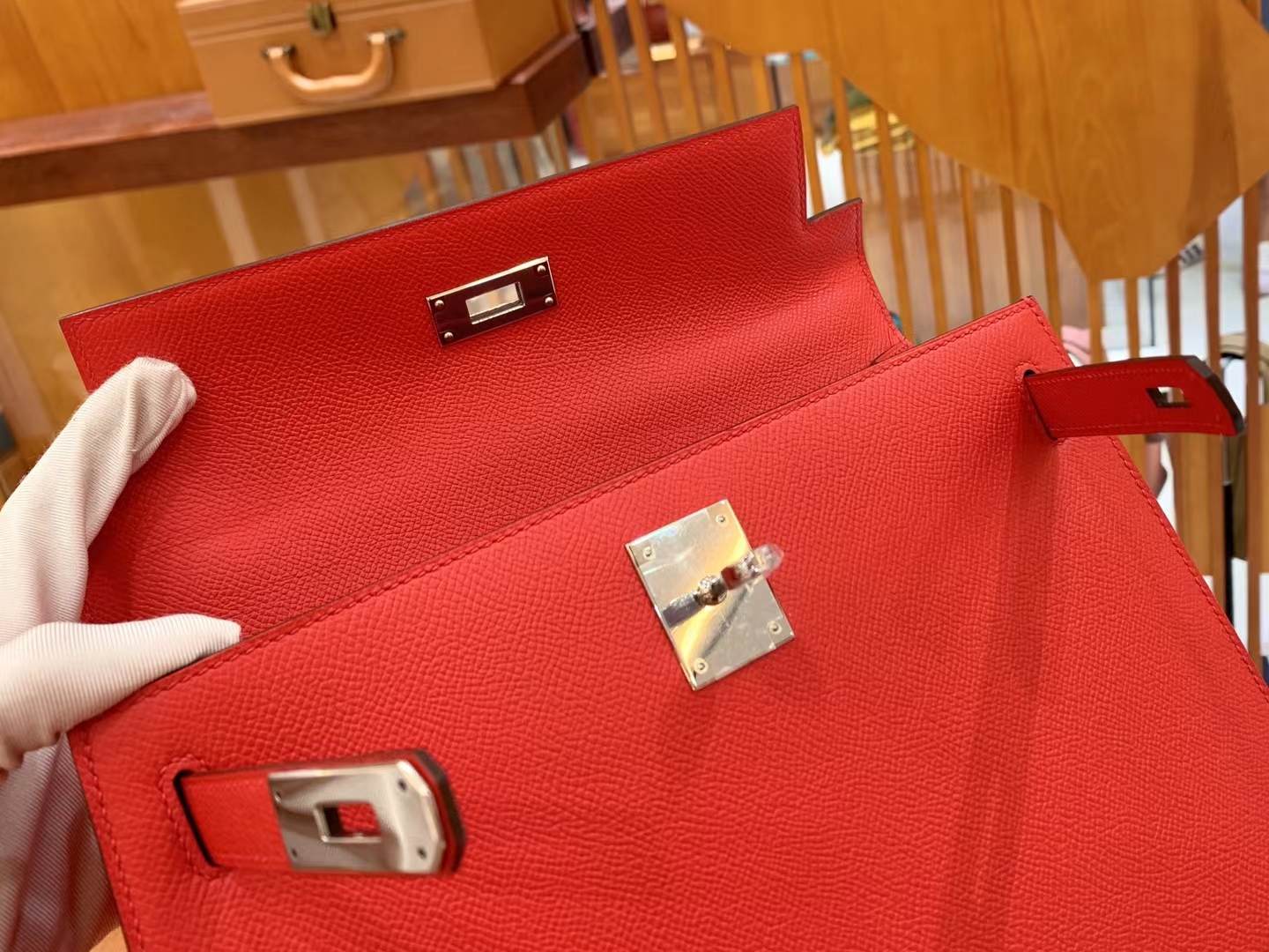 HERMES 爱马仕 kelly 28 Epsom S3 Rouge de Coeur 心红色