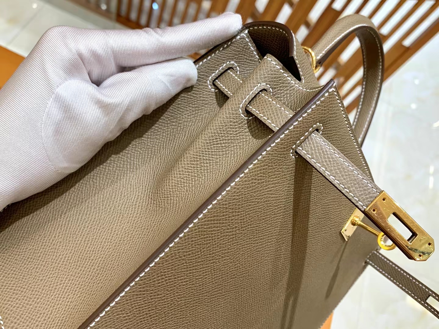 HERMES 爱马仕 kelly 25 Epsom 8C Gri Elephant 大象灰