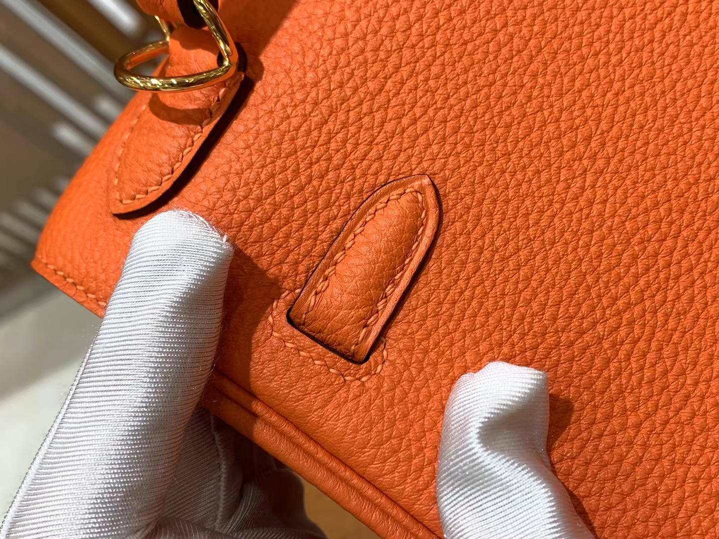 HERMES 爱马仕 kelly 25 Epsom 93 经典橙