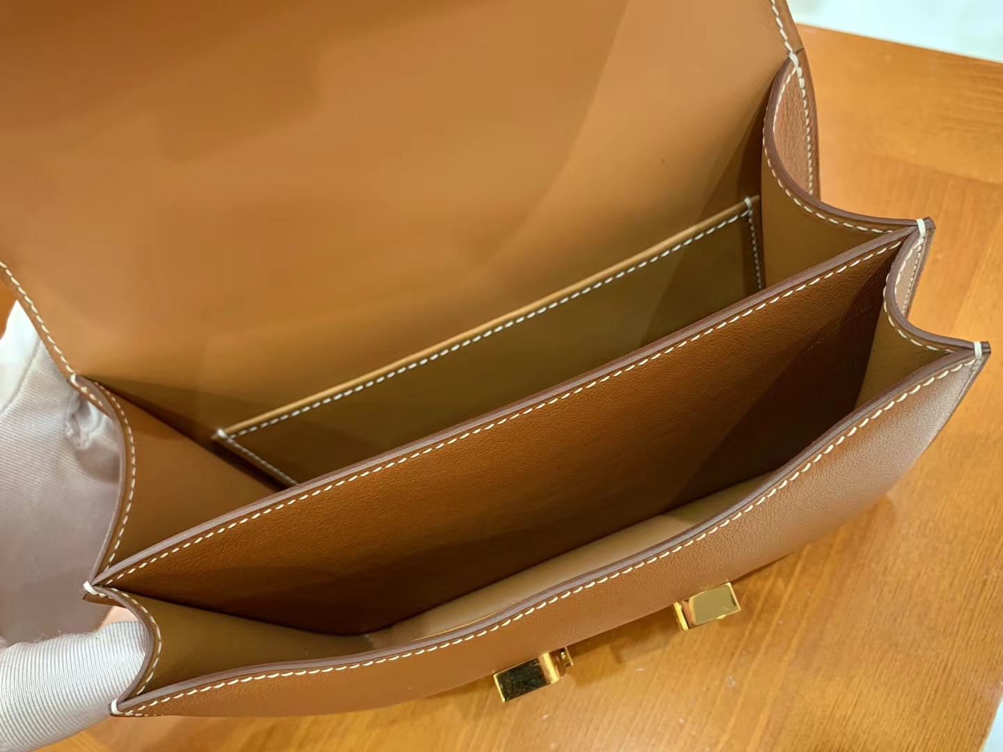 HERMES 爱马仕 Constance 康康 Epsom CK37 金棕色 金扣 19cm