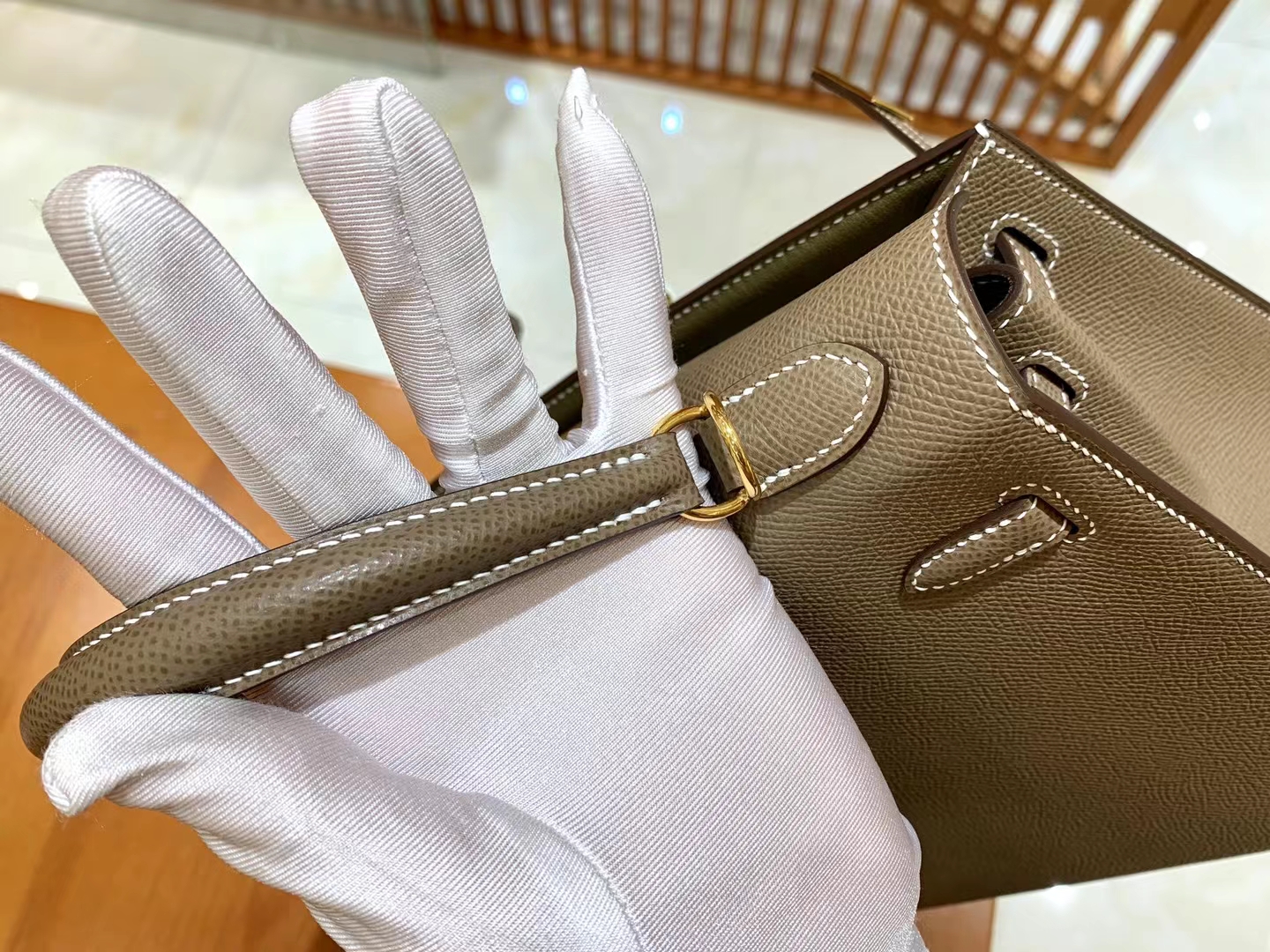 HERMES 爱马仕 kelly 25 Epsom 8C Gri Elephant 大象灰