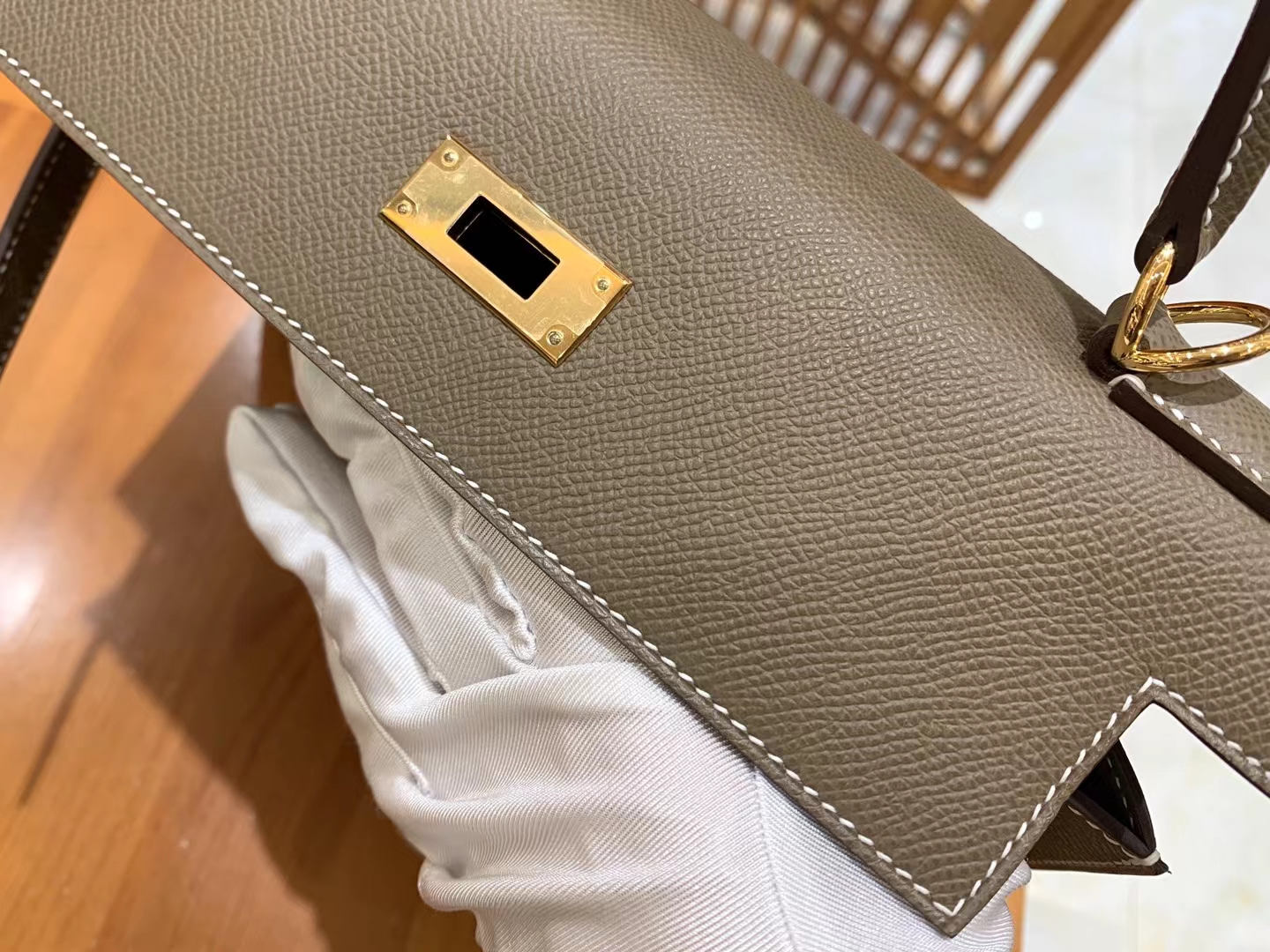 HERMES 爱马仕 kelly 28 Epsom 8C Gri Elephant 大象灰