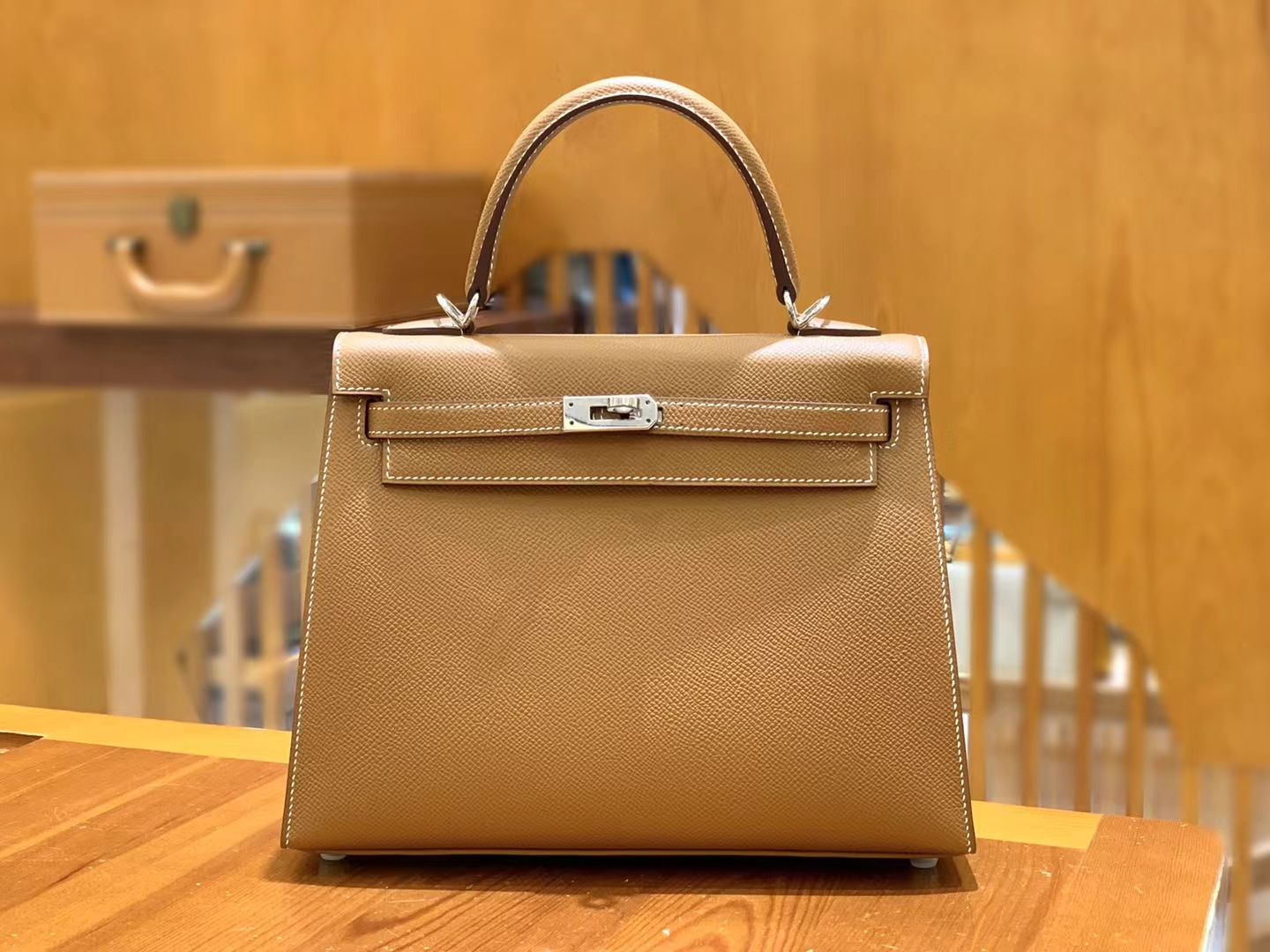HERMES 爱马仕 kelly 25 Epsom CK37 金棕色