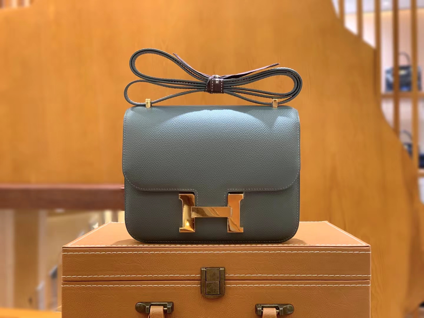 HERMES 爱马仕 Constance 康康 Epsom 63 Vert Amande杏绿色 19cm