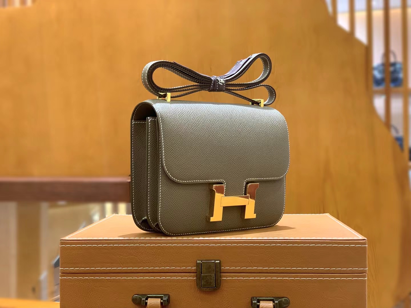 HERMES 爱马仕 Constance 康康 Epsom 8C 大象灰 19cm