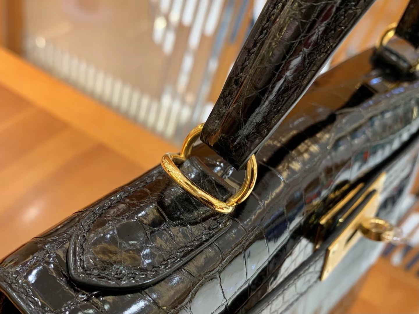HERMES 爱马仕 Kelly 28cm CC89 Nior 经典黑 一级尼罗鳄鱼皮“••”进口蜜蜡线 全手工制作
