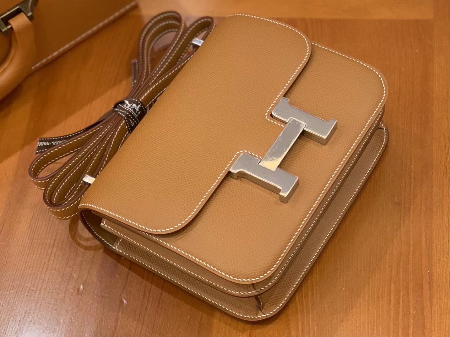 HERMES 爱马仕 Constance 康康 Epsom CK37 金棕色 19cm