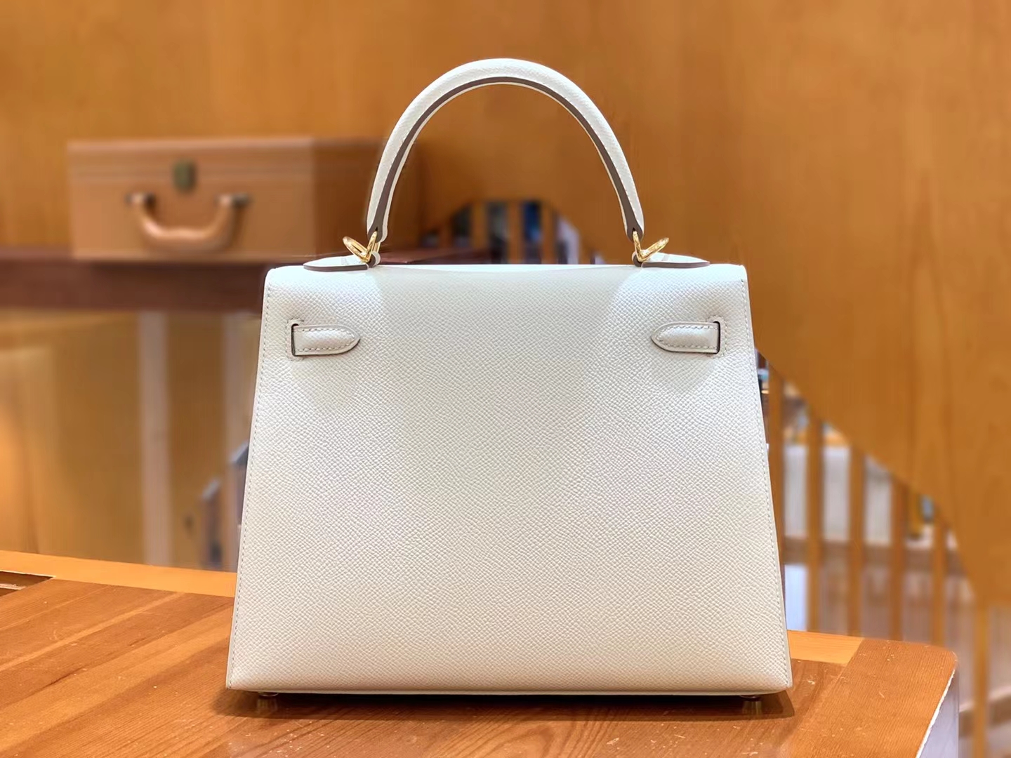 HERMES 爱马仕 kelly 25 Epsom 10 奶昔白