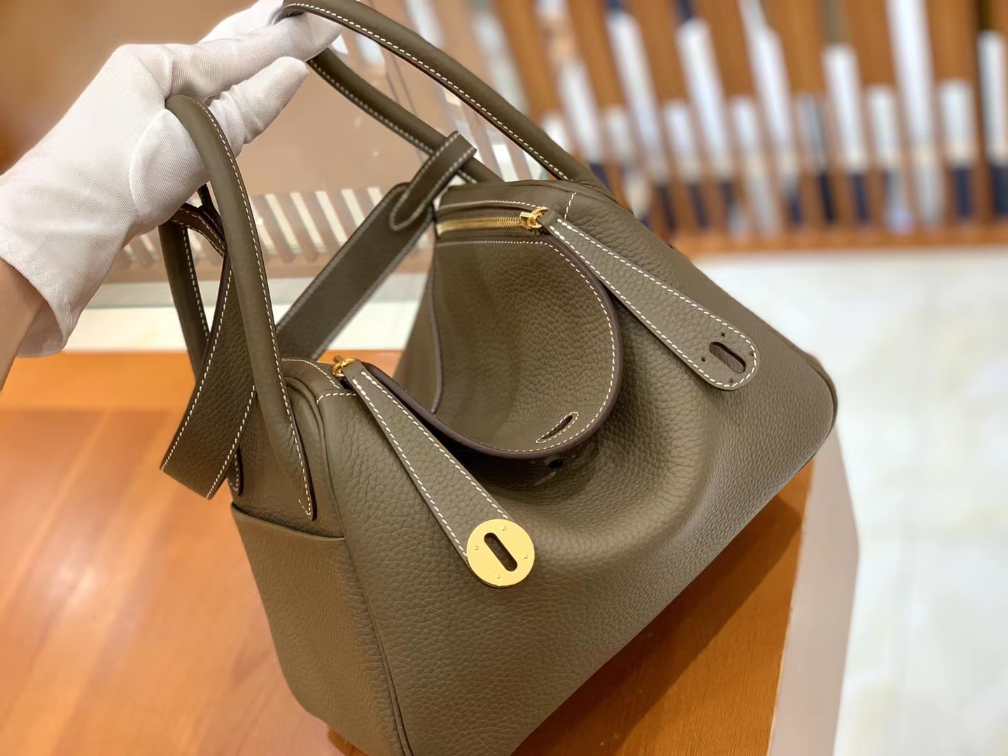 HERMES 爱马仕 Lindy 26cm Togo 8C Gri Elephant 大象灰 进口蜜蜡线 全手工制作