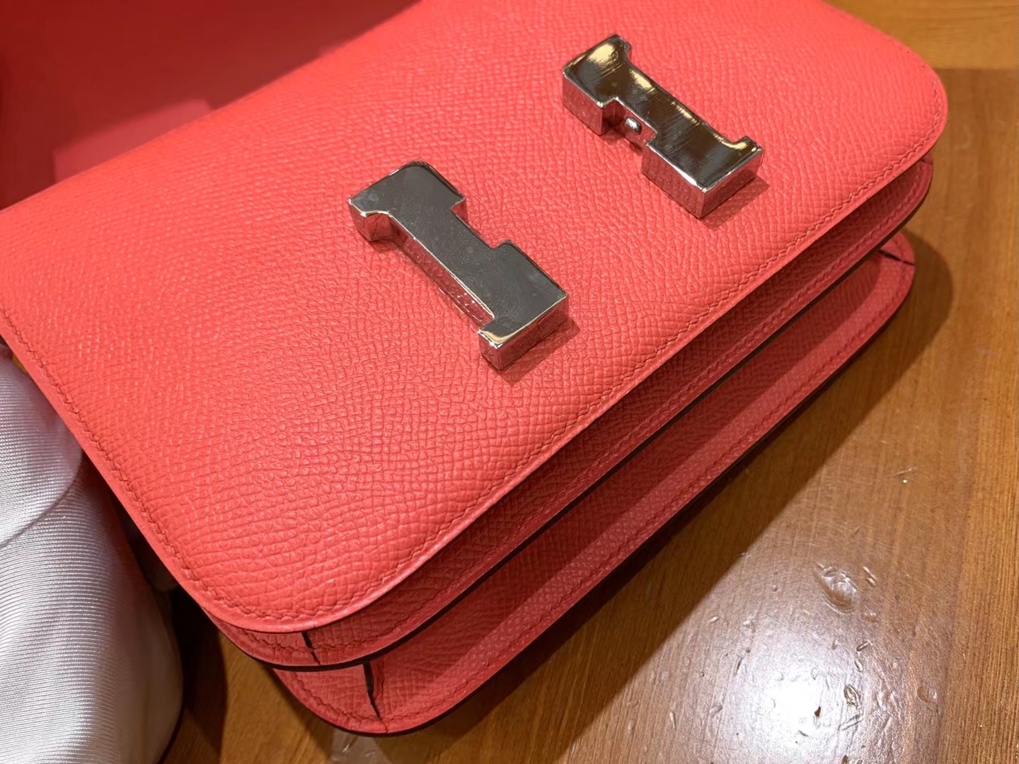HERMES 爱马仕  Constance 康康 Epsom Q5 Rouge Casaque 德克萨斯粉 金扣 19cm